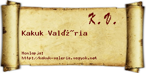 Kakuk Valéria névjegykártya